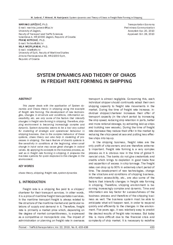 (PDF) System dynamics and Theory of Chaos in Freight Rate Forming in ...