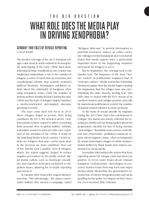  pdf what role does the media play in driving xenophobia ruptures