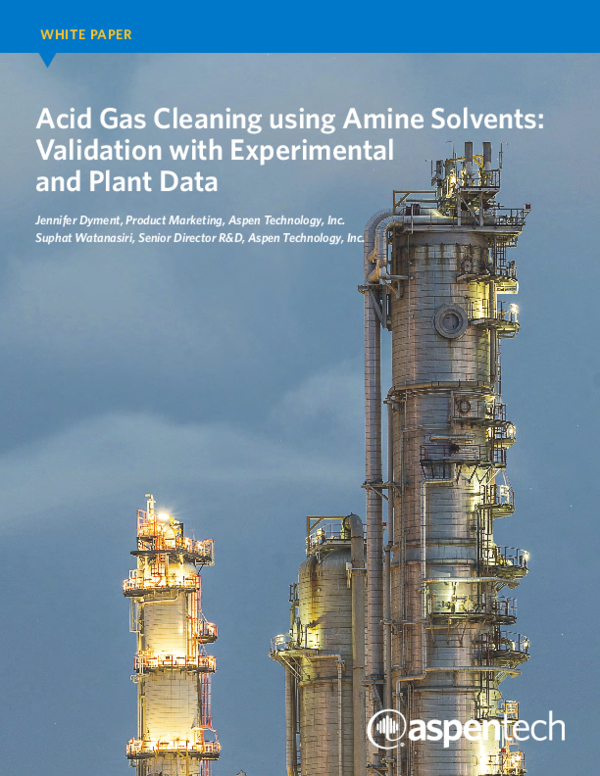 (PDF) Acid Gas Cleaning using Amine Solvents Validation with