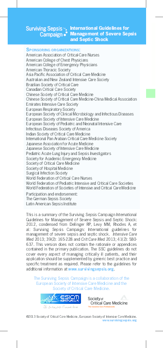 (PDF) Management Guidelines for Severe Sepsis
