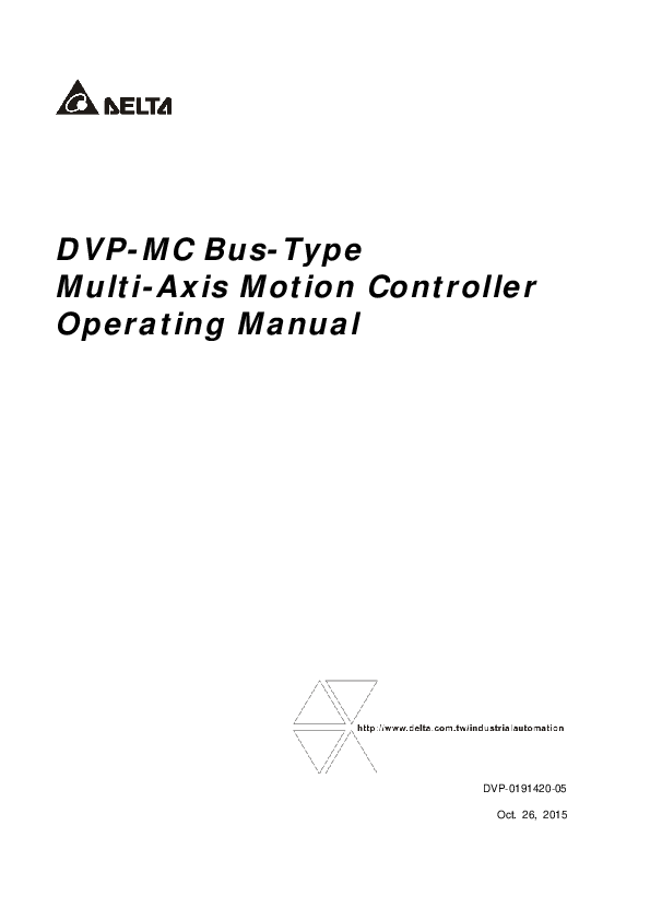 PDF) DVP-MC Bus-Type Multi-Axis Motion Controller Operating Manual