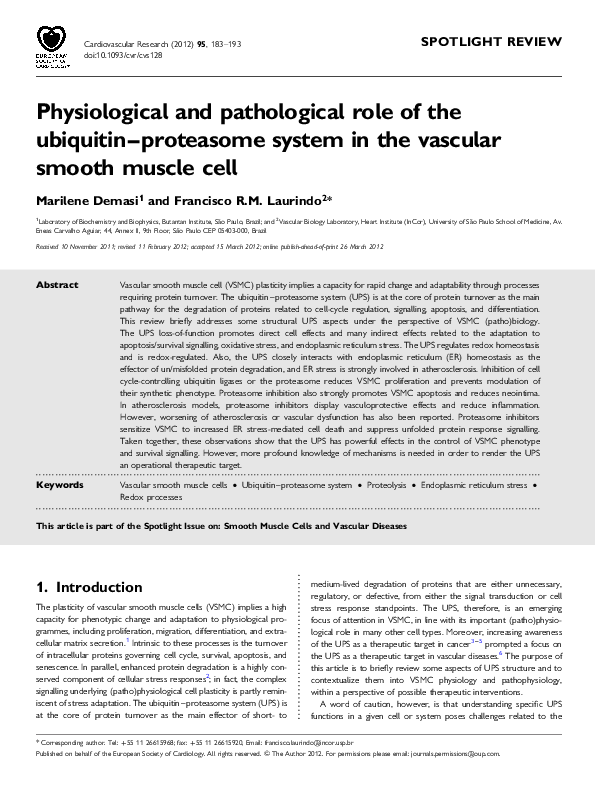 (PDF) Physiological and pathological role of the ubiquitin-proteasome ... 
