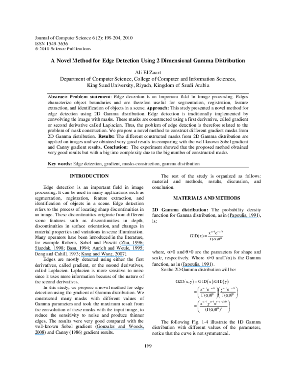 (PDF) A Novel Method for Edge Detection Using 2 Dimensional Gamma ...