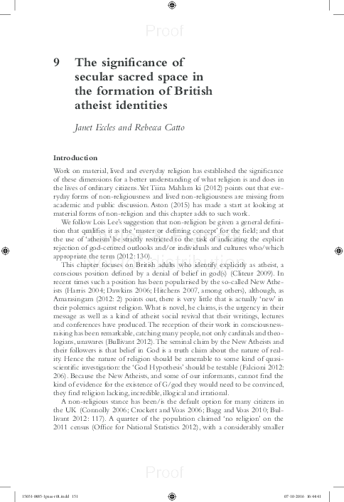 (PDF) The significance of sacred secular space in the formation of ...