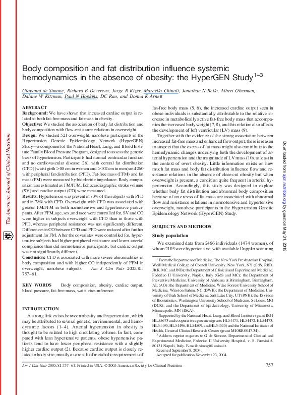 (PDF) Body composition and fat distribution influence systemic ...