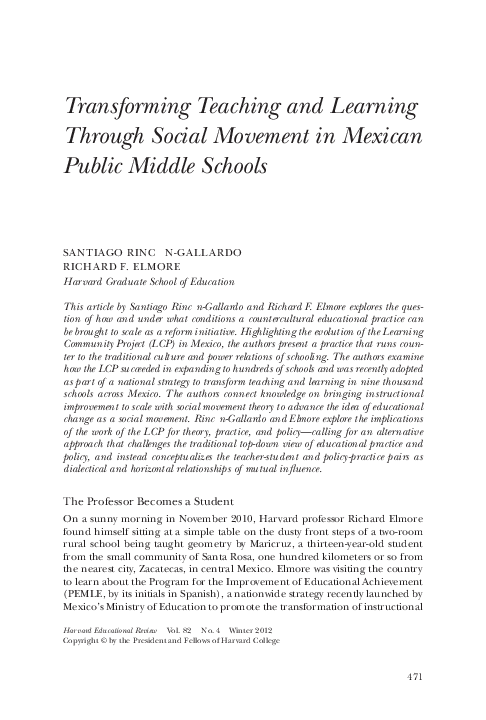 (PDF) Transforming Teaching and Learning through Social Movement in ...