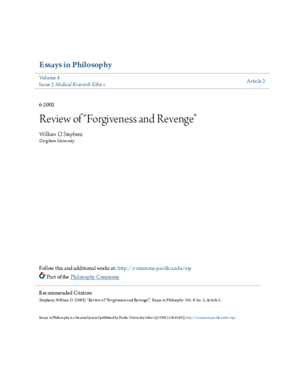 Essays on revenge and forgiveness image