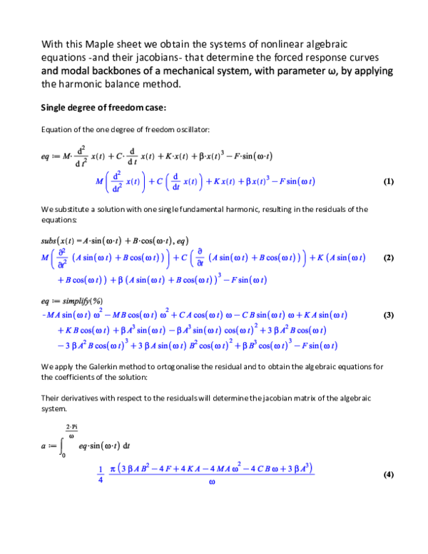 (PDF) Harmonic Balance Sylvain Kamdem Academia.edu