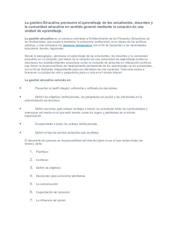 (DOC) La gestion Educativa promueve el aprendizaje de los estudiantes