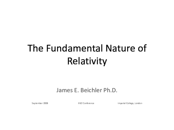 (PDF) The Fundamental Nature of Relativity