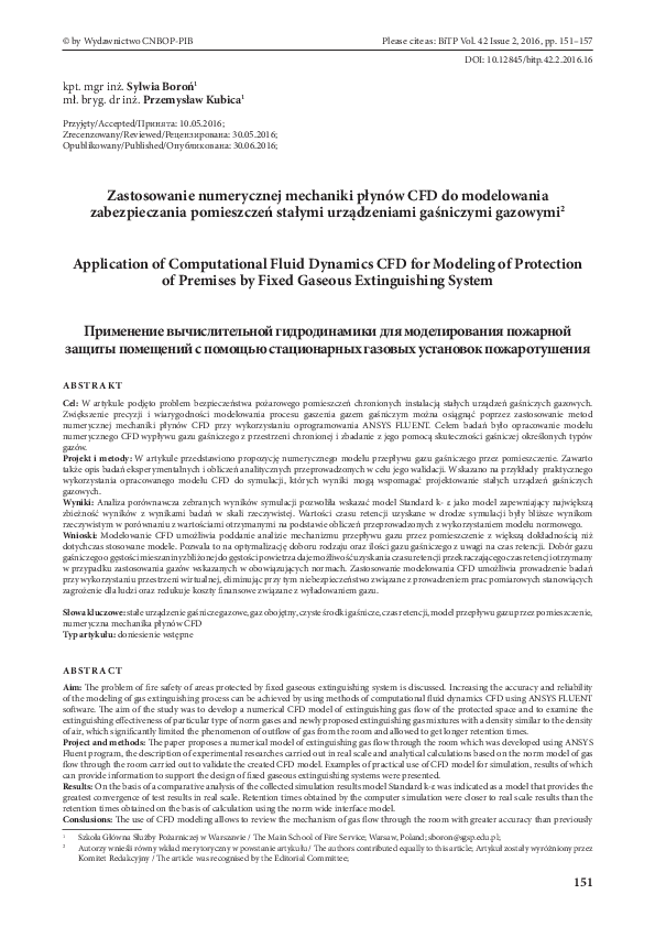 (PDF) Application of Computational Fluid Dynamics CFD for Modeling of ...