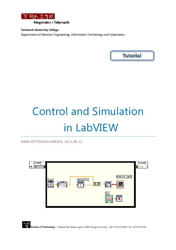 (PDF) Control and Simulation in LabVIEW