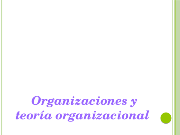 Organizaciones y Teoria Organizacional Teoria y diseño organizacional