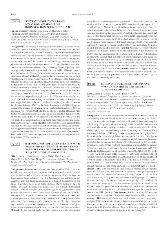 (PDF) P2-426: Cholinesterase inhibitors improve visual attention in ...