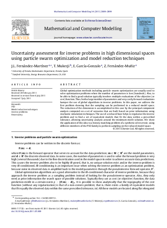 (PDF) Uncertainty assessment for inverse problems in high dimensional ...