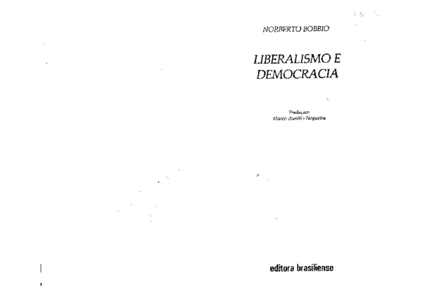 Liberalismo Y Democracia Norberto Bobbio Resumen