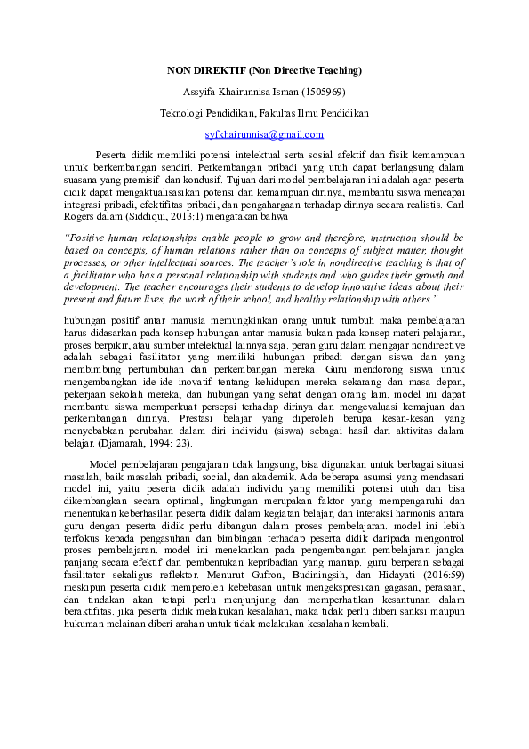 (DOC) NON DIREKTIF (Non Directive Teaching