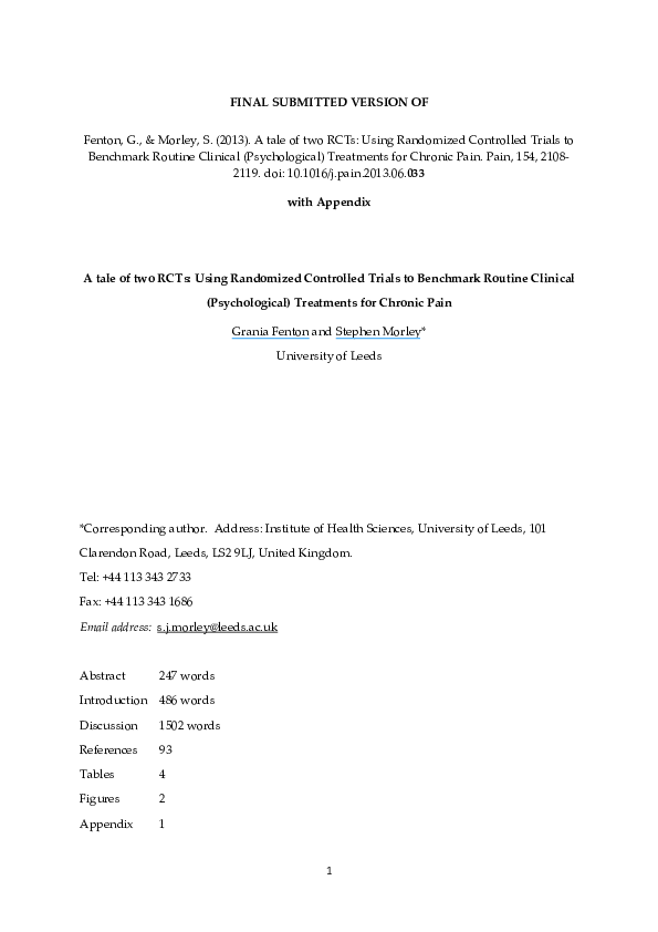 (PDF) A tale of two RCTs: Using Randomized Controlled Trials to ...