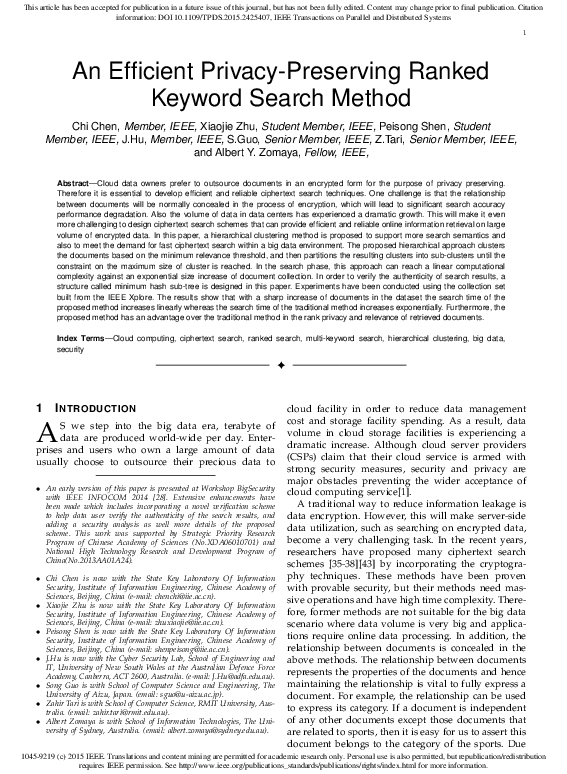 (PDF) IEEE Transactions on Parallel and Distributed Systems An ...