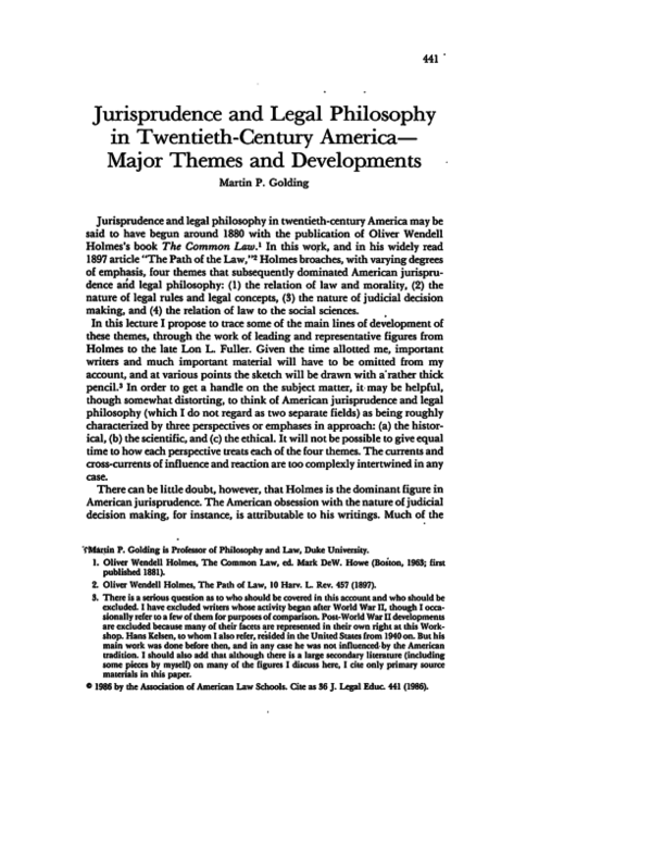 (PDF) Jurisprudence and Legal Philosophy in Twentieth-Century America ...