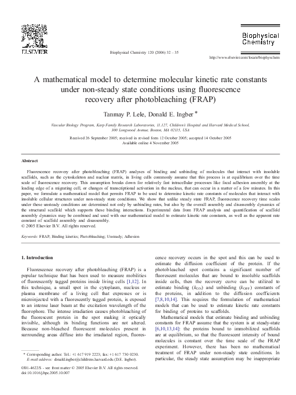 (PDF) A mathematical model to determine molecular kinetic rate ...