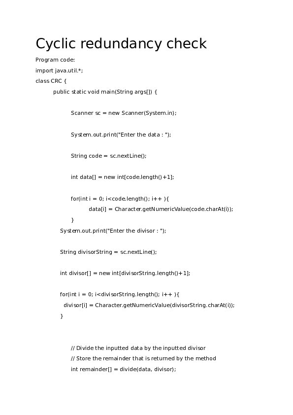 (DOC) Cyclic redundancy check