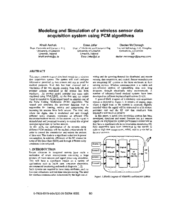 (PDF) Modeling and simulation of a wireless sensor data acquisition ...