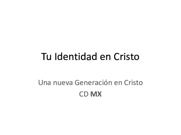 (PDF) Tu Identidad en Cristo