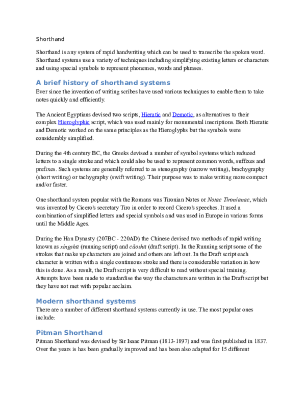 (DOC) A Brief History of Shorthand segun aremu Academia.edu
