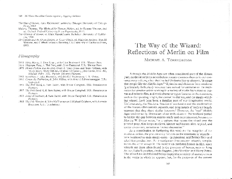 2004: “The Way of the Wizard: Reflections of Merlin on Film”