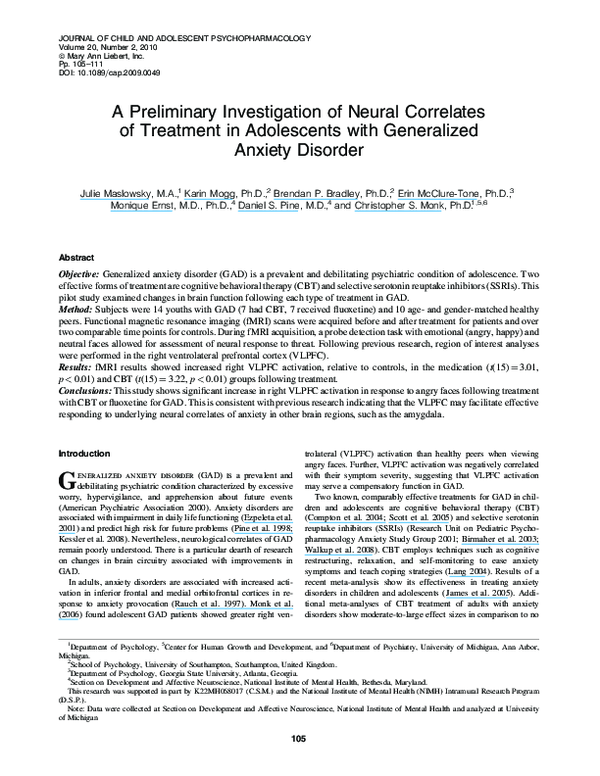(PDF) A systematic review of fMRI studies in generalized anxiety ...