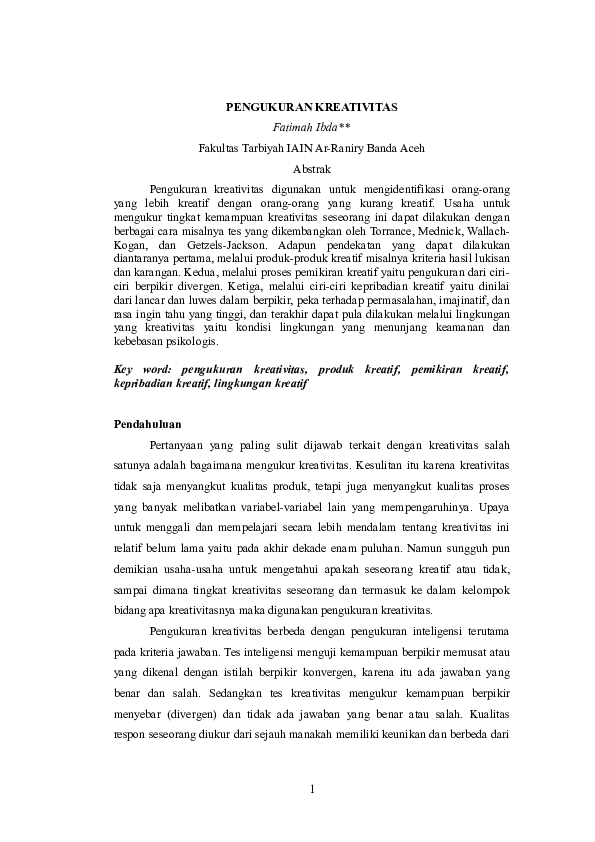Doc Pengukuran Kreativitas Ipat Ibda Academia Edu