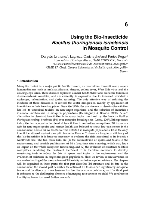 6 Using the Bio-Insecticide Bacillus thuringiensis israelensis in ...