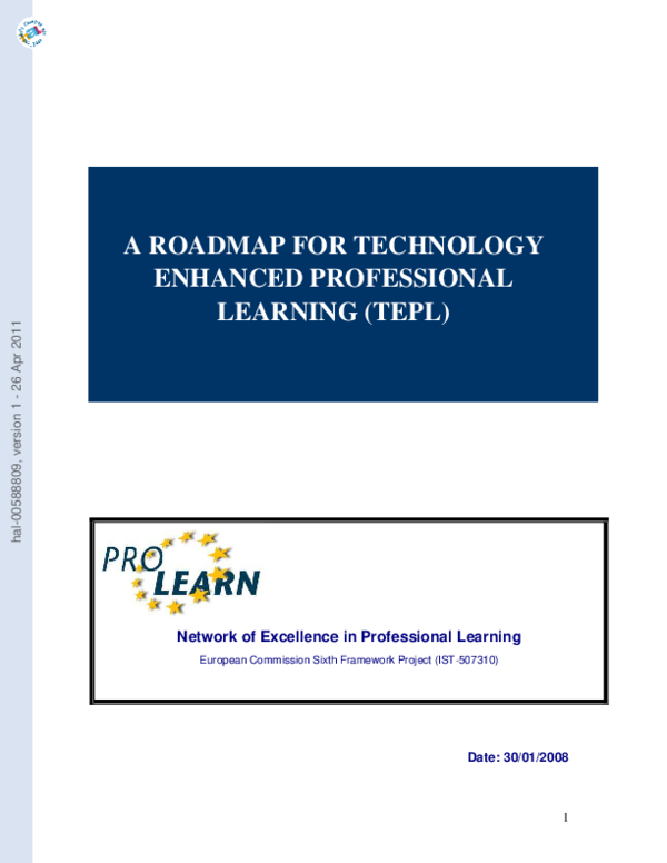 (PDF) A Roadmap for Technology Enhanced Learning (TEPL)