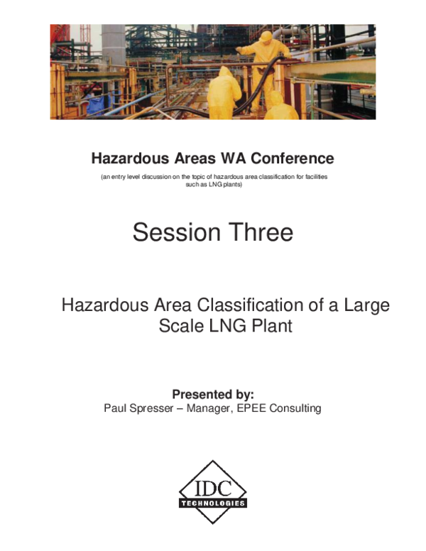 (PDF) Hazardous Areas WA Conference Session Three Hazardous Area