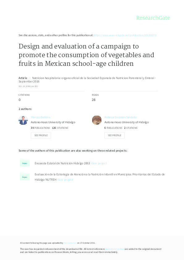 (PDF) Design and evaluation of a campaign to promote the consumption of ...