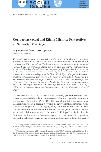 (PDF) Comparing Sexual and Ethnic Minority Perspectives on Same-Sex ...