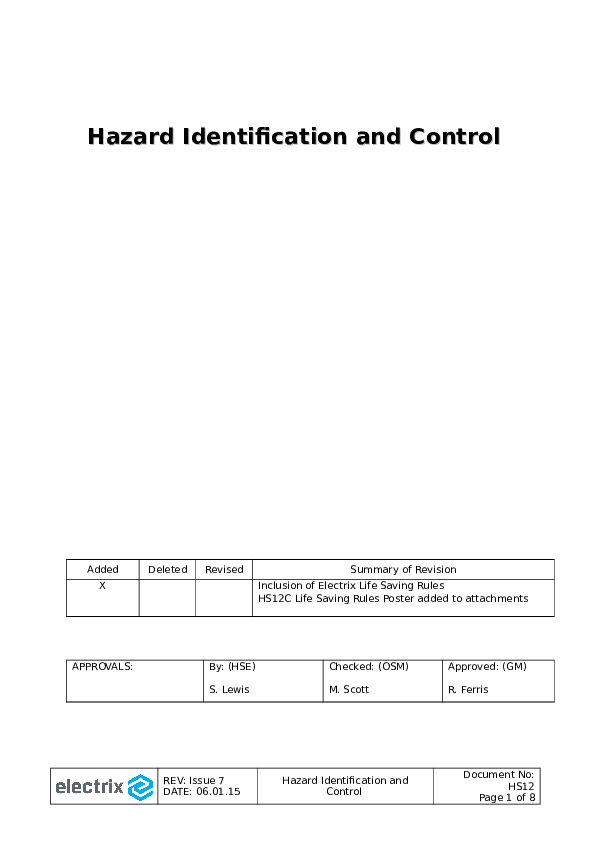 (DOC) Hazard Identification and Control