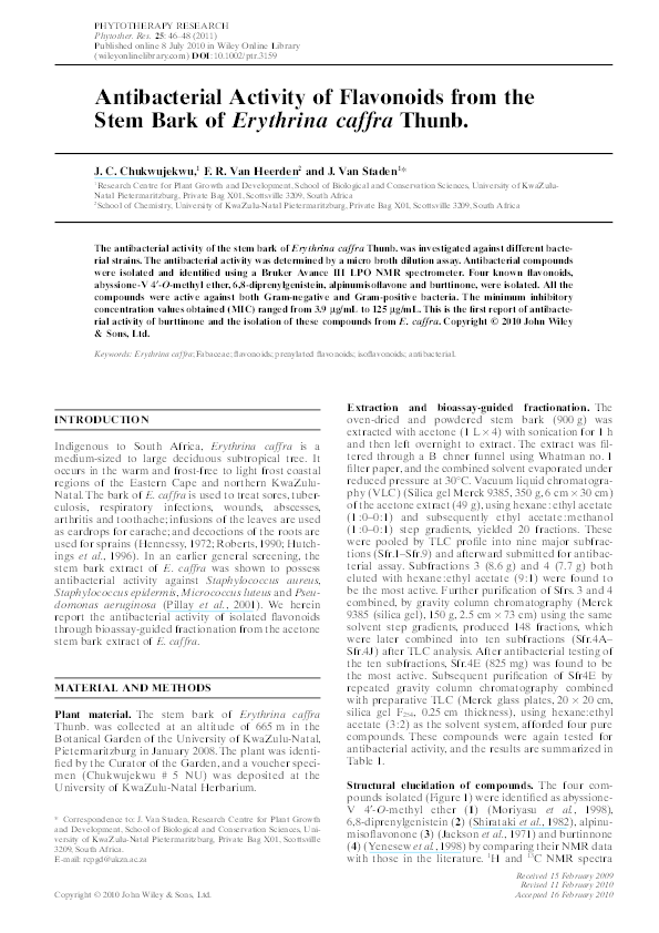 (PDF) Antibacterial activity of flavonoids from the stem bark of ...