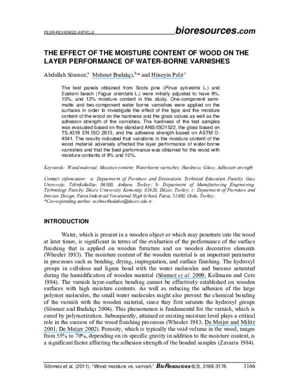 (PDF) The effect of the moisture content of wood on the layer ...