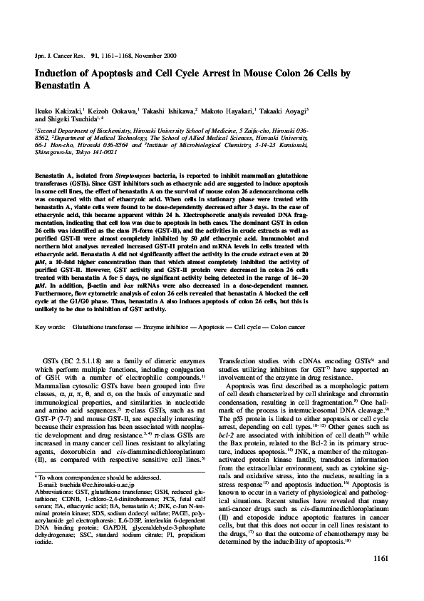 (PDF) Induction of Apoptosis and Cell Cycle Arrest in Mouse Colon 26 ...