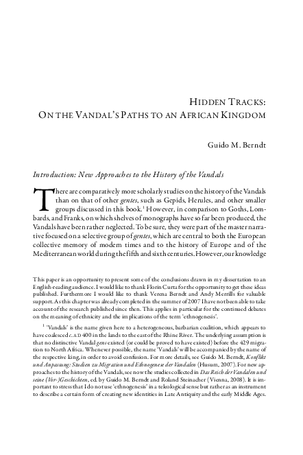 Hidden Tracks: On the Vandal’s Paths to an African Kingdom