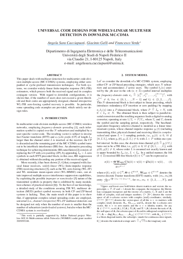 (PDF) Universal code designs for widely-linear multiuser detection in ...