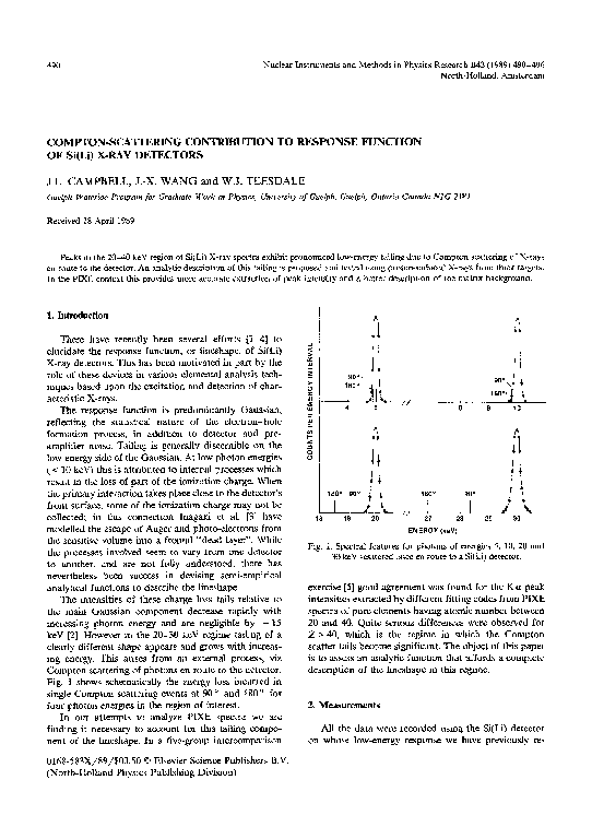 (PDF) Compton scattering contribution to response function of Si(Li) X ...