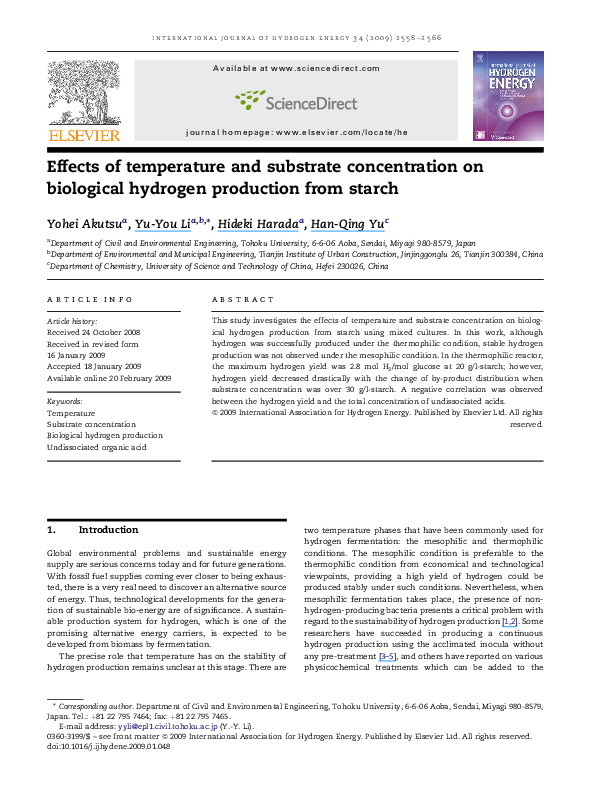 (PDF) Effects of temperature and substrate concentration on biological ...