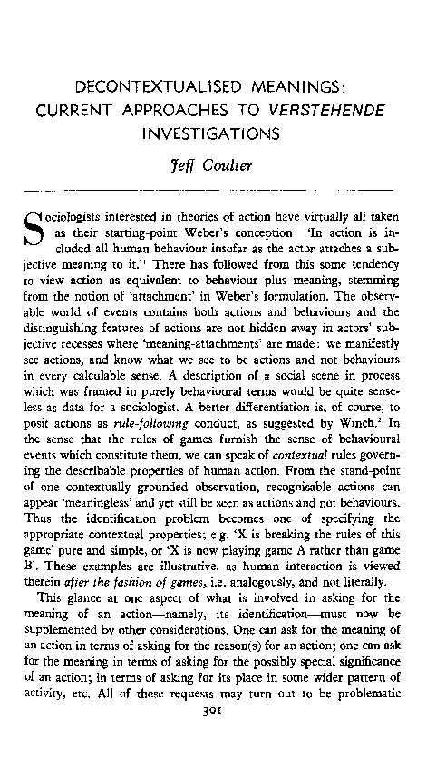 (PDF) Decontextualised Meanings: Current Approaches to Verstehende ...