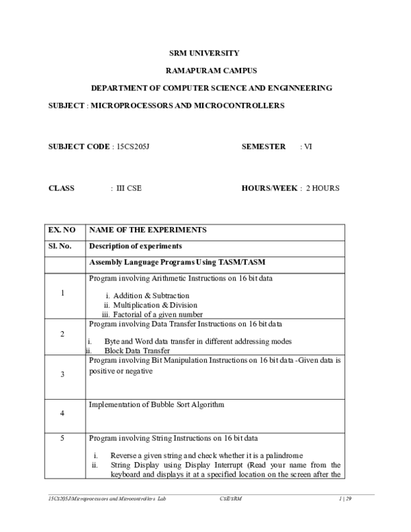 (DOC) Microprocessor