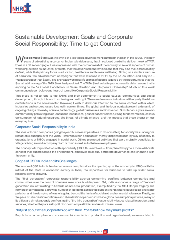 (PDF) Sustainable Development Goals and Corporate Social Responsibility ...