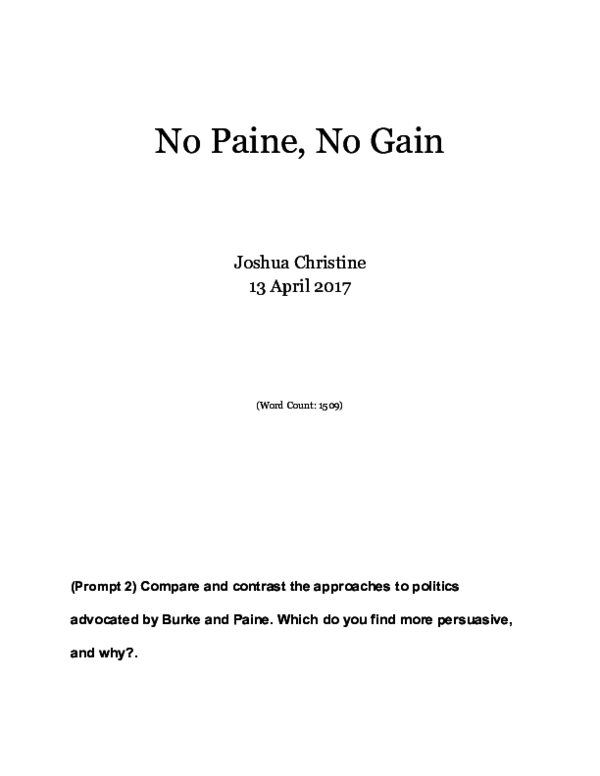 (PDF) No Paine, No Gain | Joshua Christine - Academia.edu