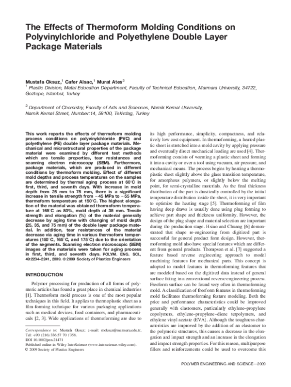 Thermoforming Research Papers Academia Edu